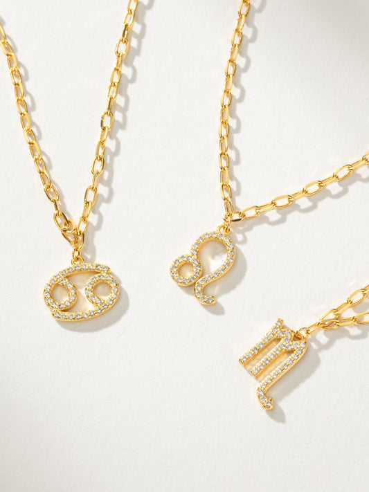 Collar de cadena con icono del zodiaco