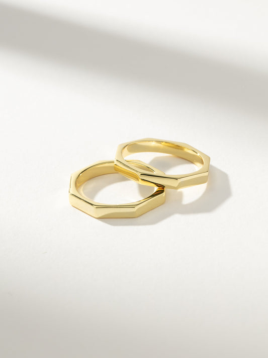 Anillo octogonal (juego de 2)