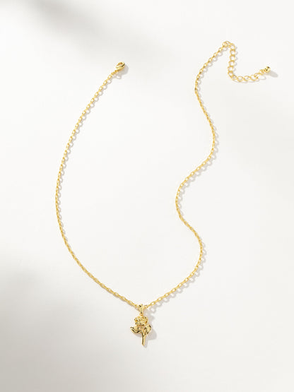 Collar con colgante de rosa