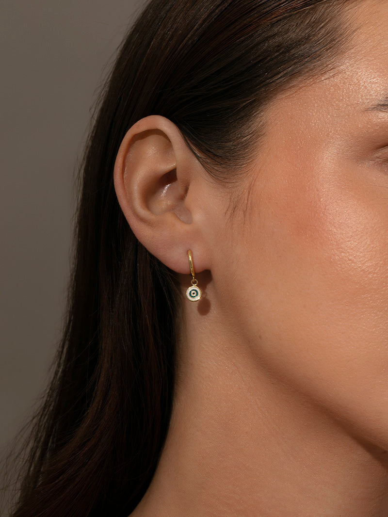Simple Evil Eye Huggie Earrings
