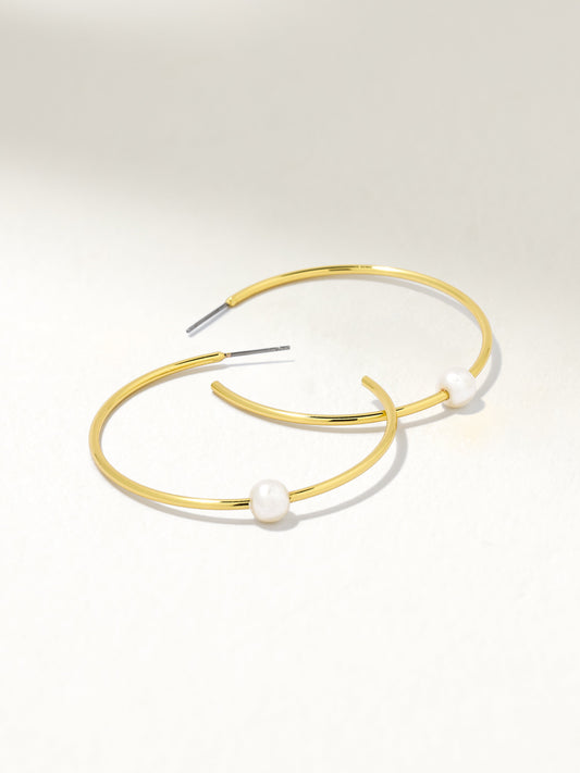 Pendientes de aro de perla Grace