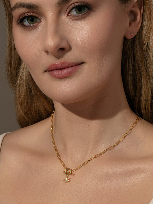 Collar con colgante y cadena de estrella de mar