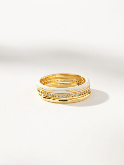 White Hot Forever Ring (Set of 3)