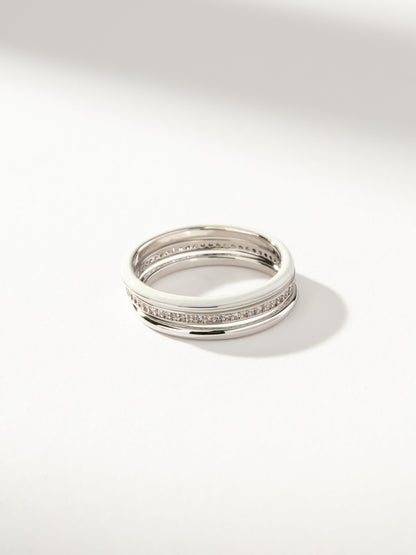 White Hot Forever Ring (Set of 3)