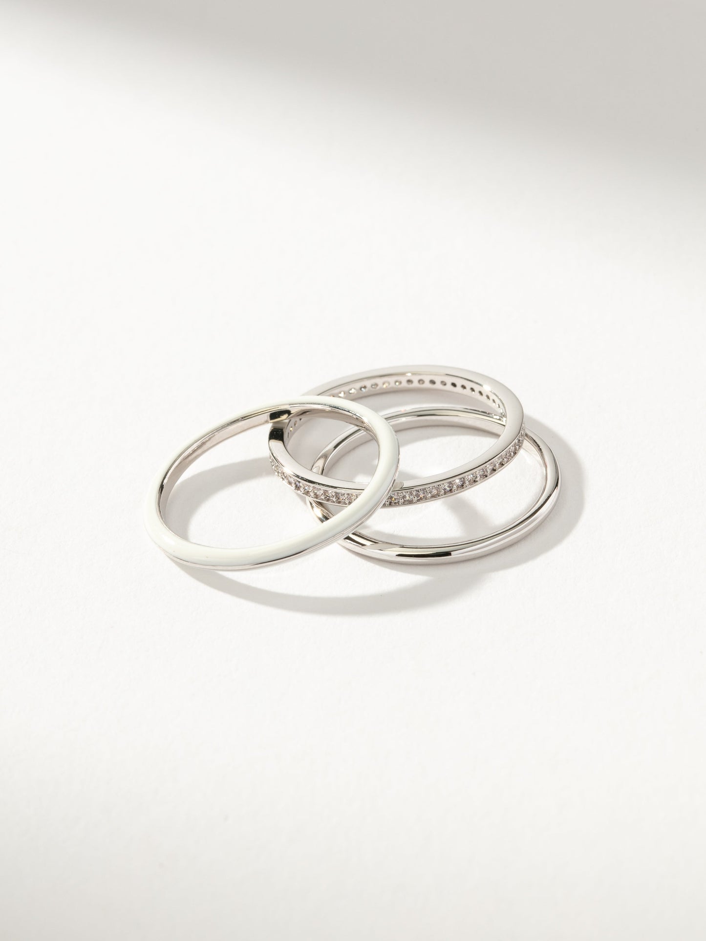 White Hot Forever Ring (Set of 3)