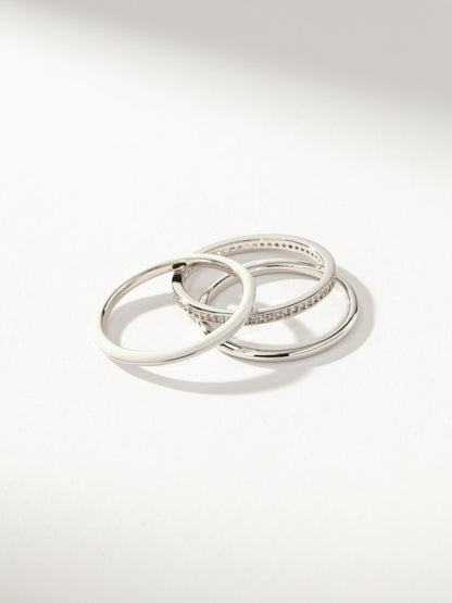 White Hot Forever Ring (Set of 3)
