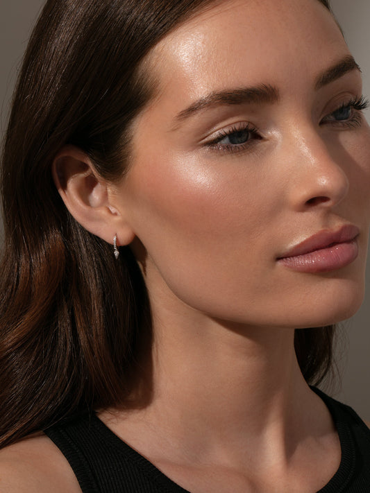 Tipping Point Pavé Huggie Earrings