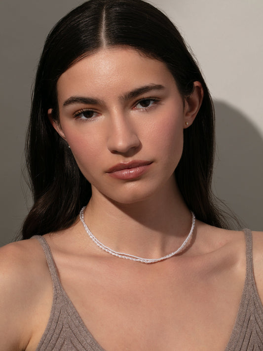 Collar de perlas en capas