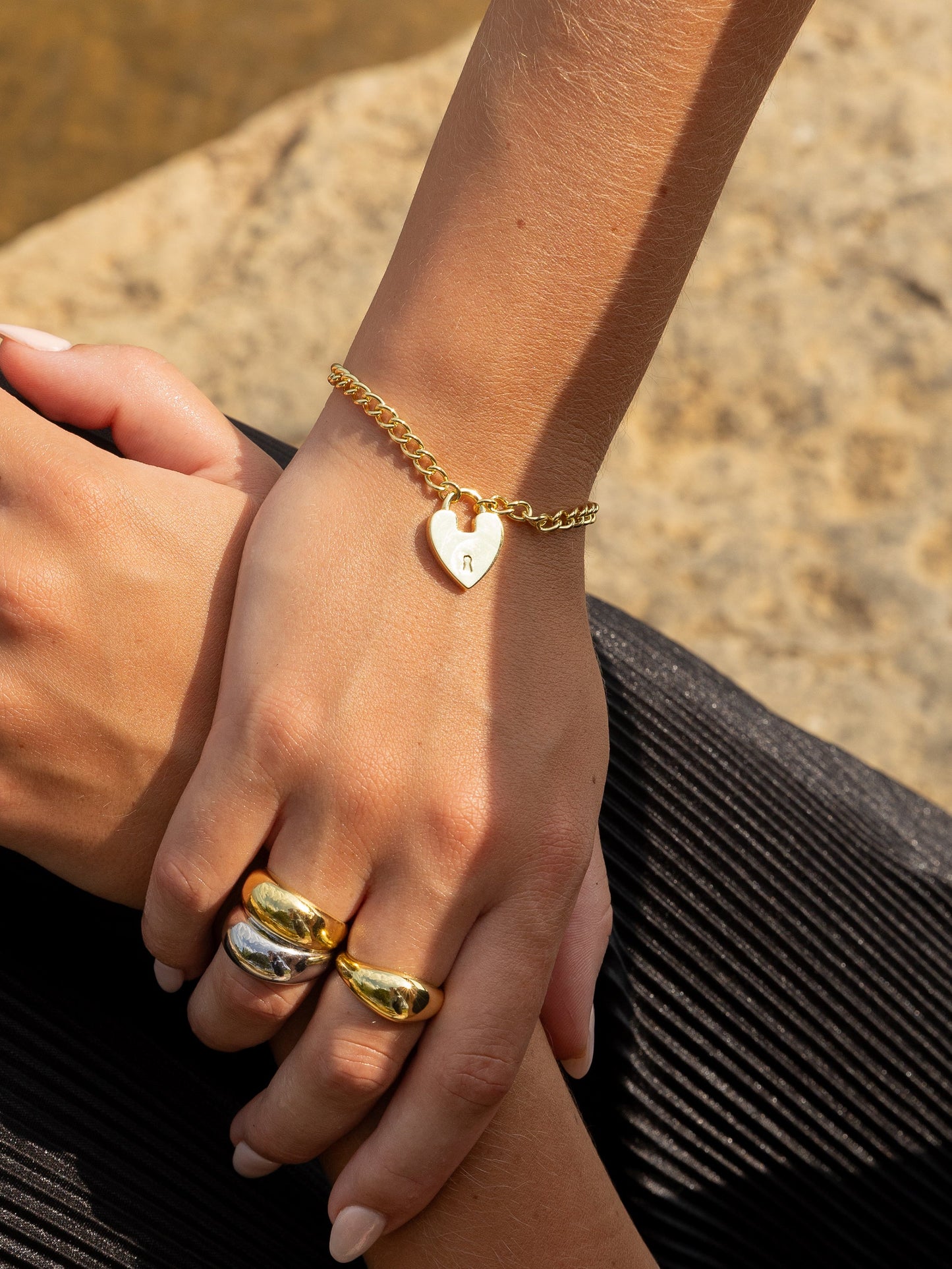 Love on Lock Heart Bracelet