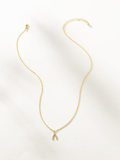 Pavé Wishbone Necklace