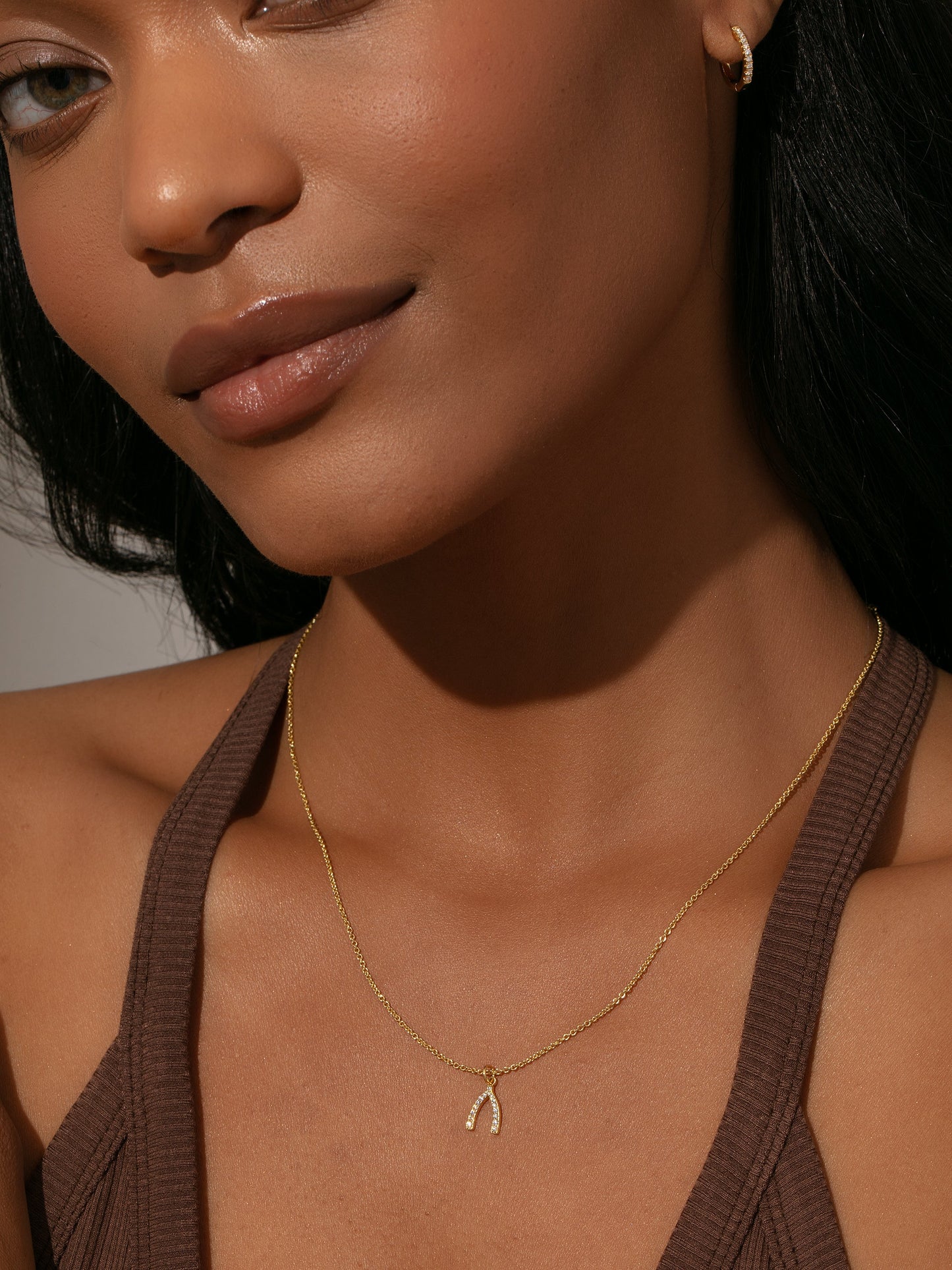 Pavé Wishbone Necklace