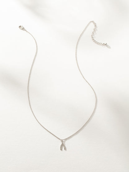 Pavé Wishbone Necklace