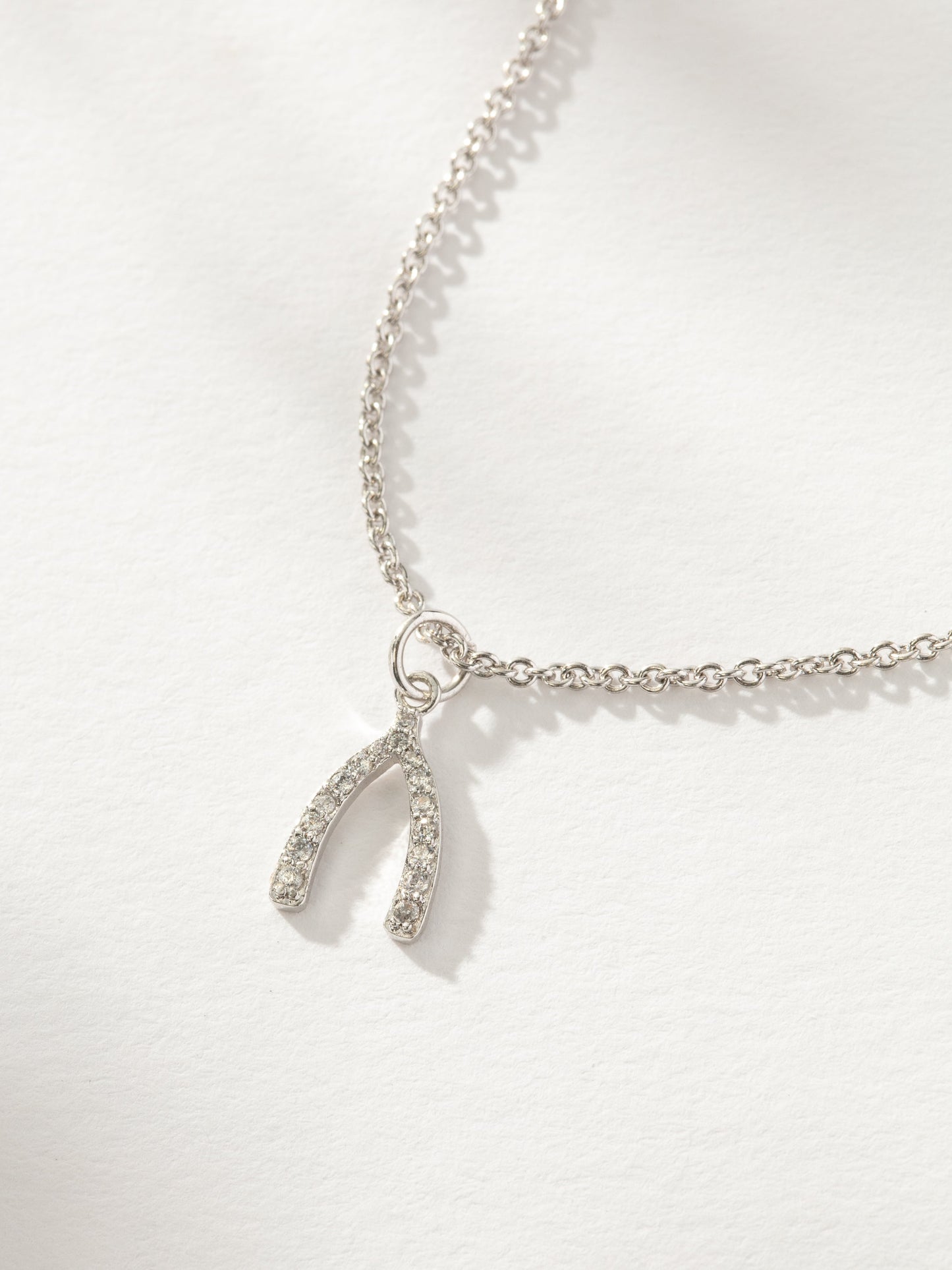 Pavé Wishbone Necklace