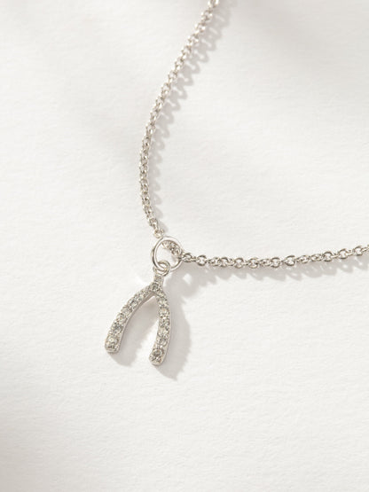 Pavé Wishbone Necklace