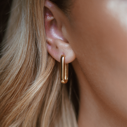 Pendientes de aro grandes lisos de oro