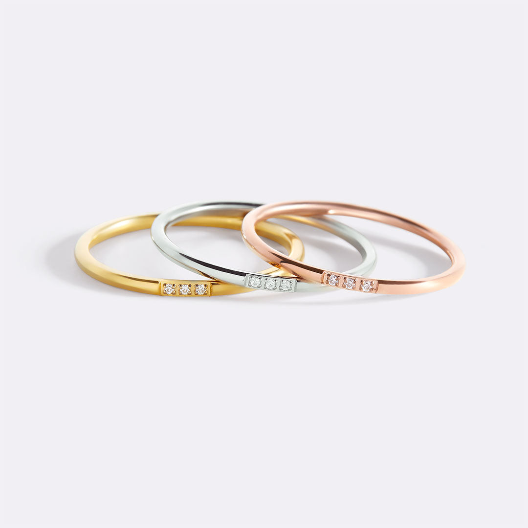 Zierlicher Stapelring mit Diamanten