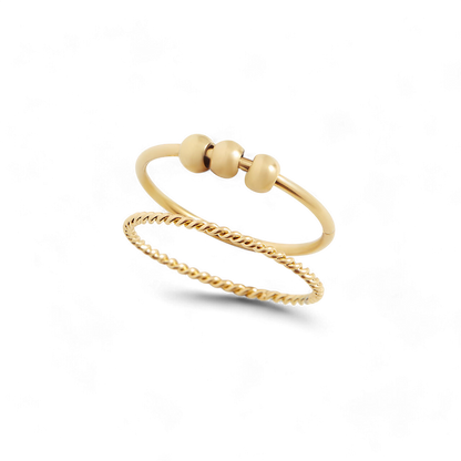 Dainty Stackable Beaded Fidget Ring Set
