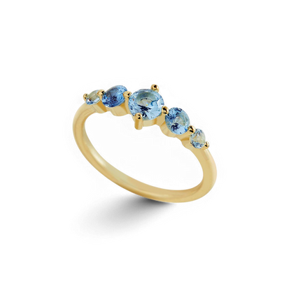 Five Stone Birthstone Statement Ring