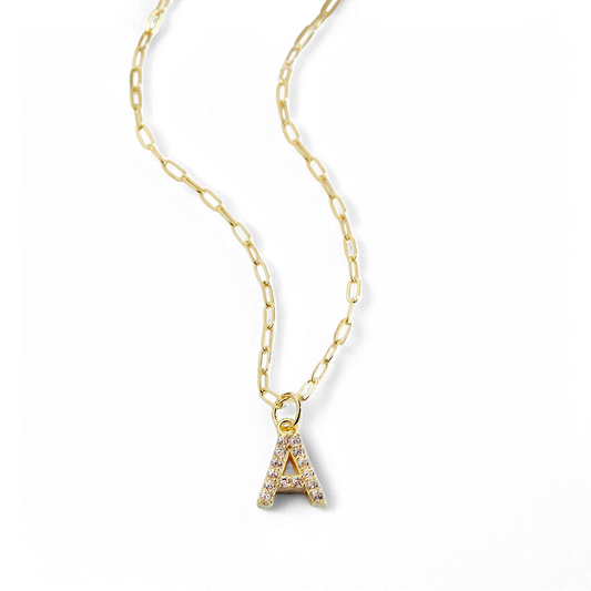 Pavé Uppercase Initial Necklace