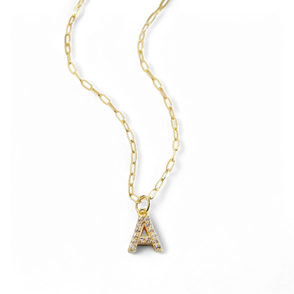 Pavé Uppercase Initial Necklace