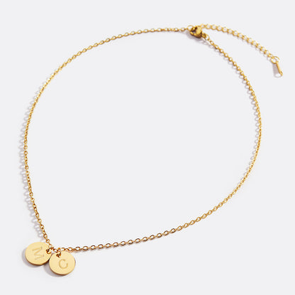 Dainty Initial Disc Necklace