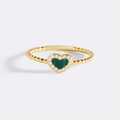 Tiny Gemstone Heart Ring