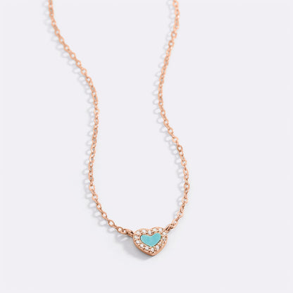 Tiny Turquoise Heart Choker