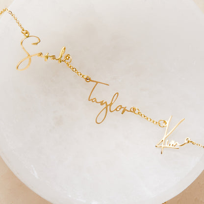 Monroe Triple Name Necklace