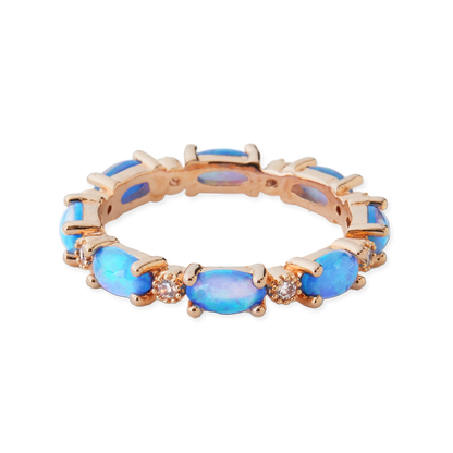 Fire Opal Eternity Band