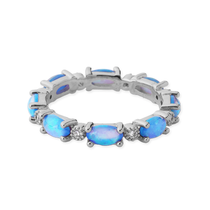 Fire Opal Eternity Band