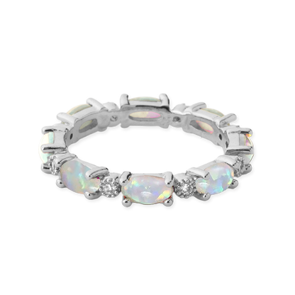 Fire Opal Eternity Band