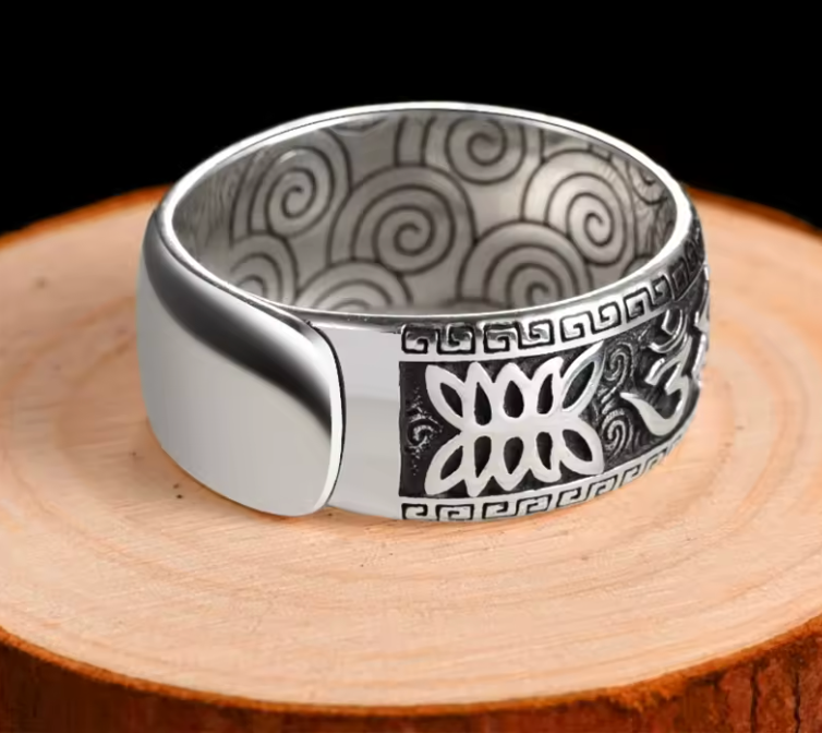 Buddhist Blessing Mantra Ring