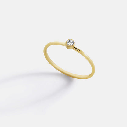 Minimalist Birthstone Stacking Band | Bezel Set Ring