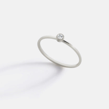 Minimalist Birthstone Stacking Band | Bezel Set Ring