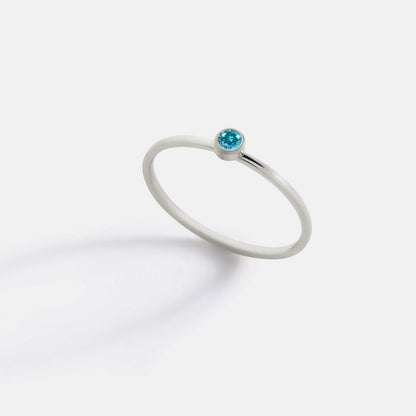 Minimalist Birthstone Stacking Band | Bezel Set Ring
