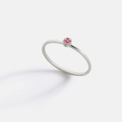 Minimalist Birthstone Stacking Band | Bezel Set Ring