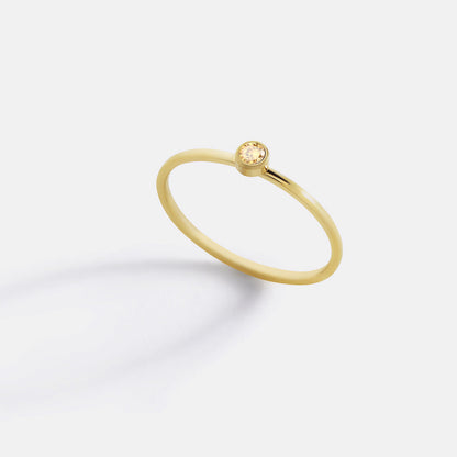 Minimalist Birthstone Stacking Band | Bezel Set Ring