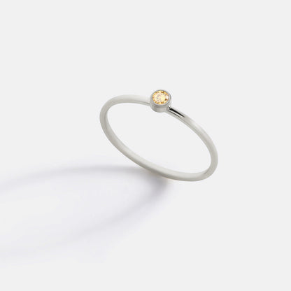 Minimalist Birthstone Stacking Band | Bezel Set Ring