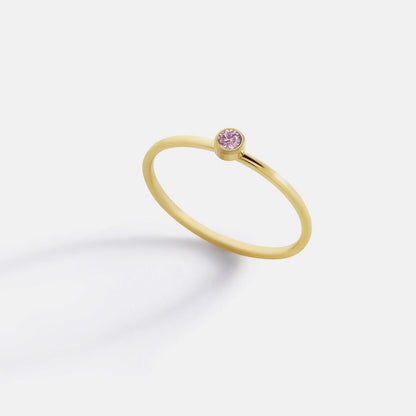 Minimalist Birthstone Stacking Band | Bezel Set Ring