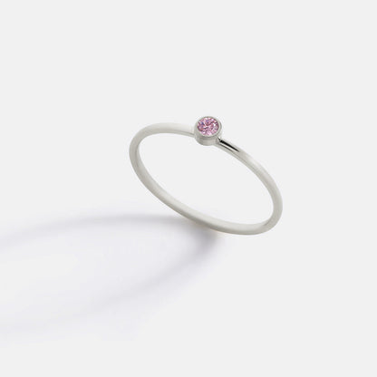 Minimalist Birthstone Stacking Band | Bezel Set Ring