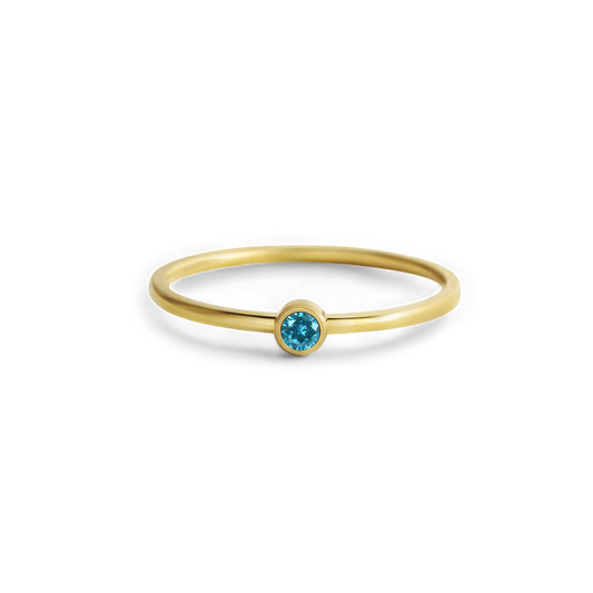 Minimalist Birthstone Stacking Band | Bezel Set Ring