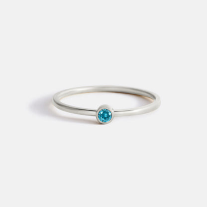 Minimalist Birthstone Stacking Band | Bezel Set Ring
