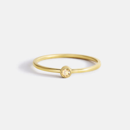 Minimalist Birthstone Stacking Band | Bezel Set Ring