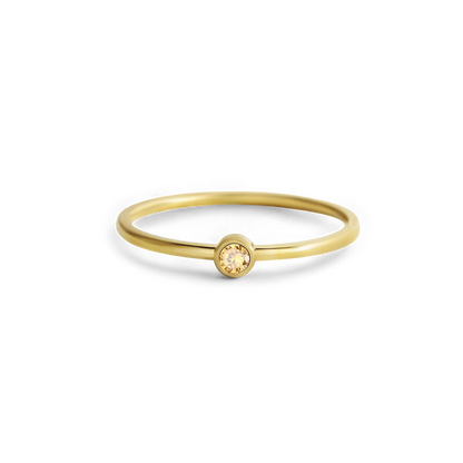 Minimalist Birthstone Stacking Band | Bezel Set Ring