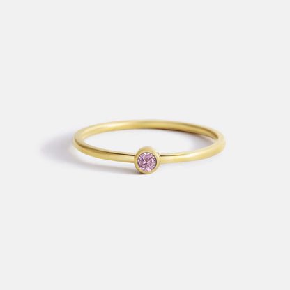 Minimalist Birthstone Stacking Band | Bezel Set Ring