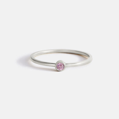 Minimalist Birthstone Stacking Band | Bezel Set Ring