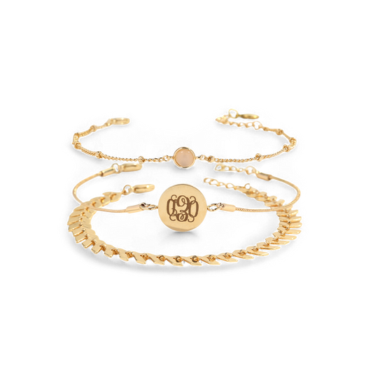 Monogram Bracelet Set