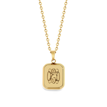 Monogram Portrait Pendant Necklace