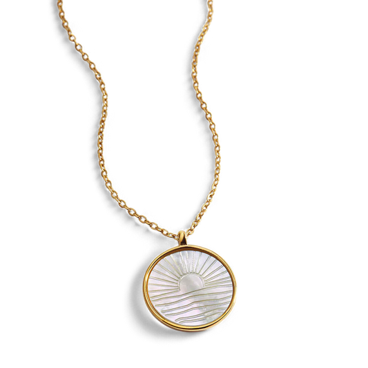 Mother of Pearl Sunrise Pendant Necklace