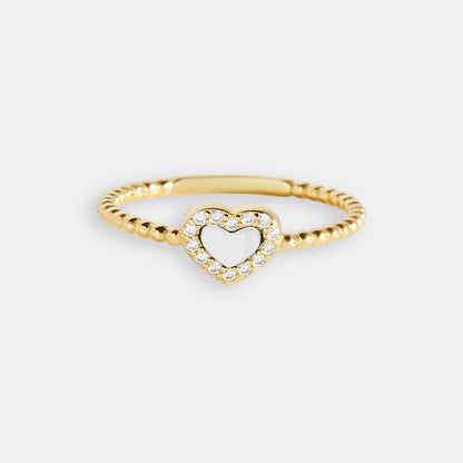 Tiny Gemstone Heart Ring